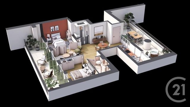 Appartement F2 à vendre - 3 pièces - 52.2 m2 - NICE - 06 - PROVENCE-ALPES-COTE-D-AZUR - Century 21 Lafage Transactions