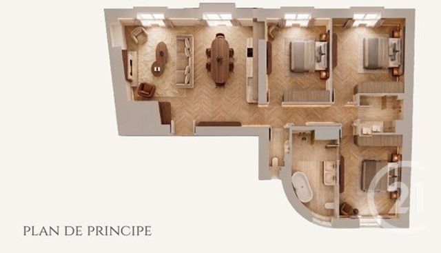 Appartement F4 à vendre - 4 pièces - 106.0 m2 - NICE - 06 - PROVENCE-ALPES-COTE-D-AZUR - Century 21 Lafage Transactions